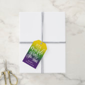 Mardi Gras Party Text Design Ombre Cadeaulabel (Met Touw)