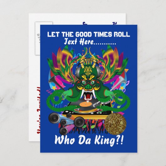 Mardi Gras Party Thema Uitzicht notities (Voorkant / Achterkant)