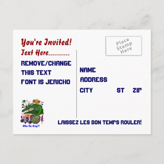 Mardi Gras Party Thema Uitzicht notities (Achterkant)