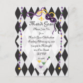 Mardi Gras Party Uitnodiging Briefkaart (Voorkant)