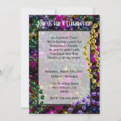 Mardi Gras Party "werpt" sjabloon DARK-uitnodiging Kaart (Achterkant)