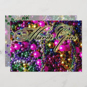 Mardi Gras Party "werpt" uitnodiging tot sjabloon (Voorkant / Achterkant)