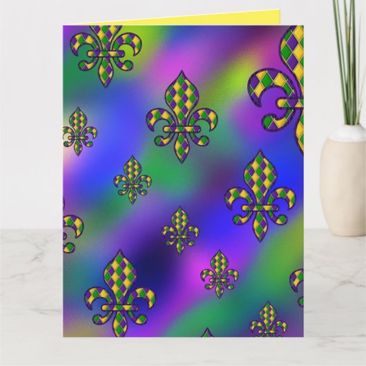 Mardi Gras-patroon Bedankkaart (Voorkant)