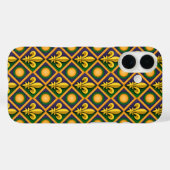 Mardi gras patroon met gouden vloour-de-lis Case-Mate iPhone case (Achterkant (horizontaal))