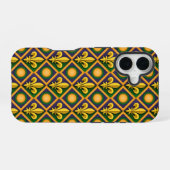 Mardi gras patroon met gouden vloour-de-lis iPhone 16 hoesje (Achterkant horizontaal)