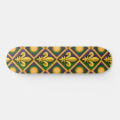 Mardi gras patroon met gouden vloour-de-lis persoonlijk skateboard (Horizontaal)