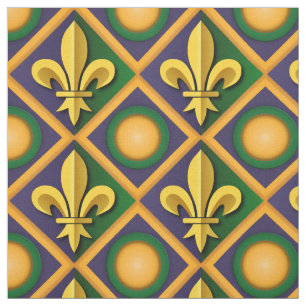 Mardi gras patroon met gouden vloour-de-lis stof