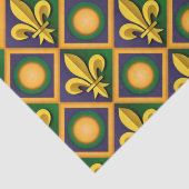 Mardi gras patroon met gouden vloour-de-lis tissuepapier (Detail)