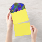 Mardi Gras Pattern All In One Uitnodiging (Afscheurbaar)