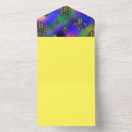 Mardi Gras Pattern All In One Uitnodiging (Binnen)