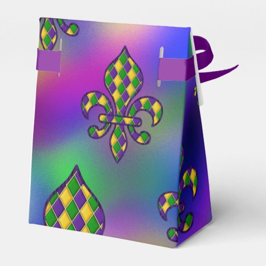 Mardi Gras Pattern Bedankdoosjes (Achterkant)
