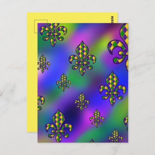 Mardi Gras Pattern Briefkaart (Voorkant / Achterkant)