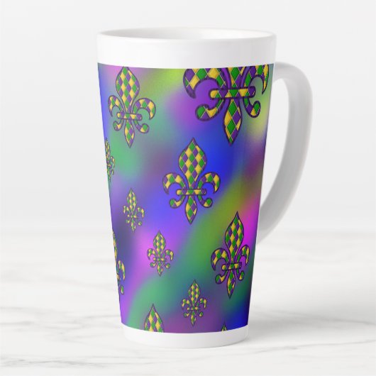 Mardi Gras Pattern Latte Mok (Rechterhoek)