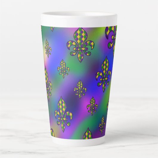 Mardi Gras Pattern Latte Mok (Voorkant)
