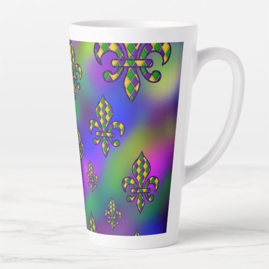 Mardi Gras Pattern Latte Mok (Rechts)