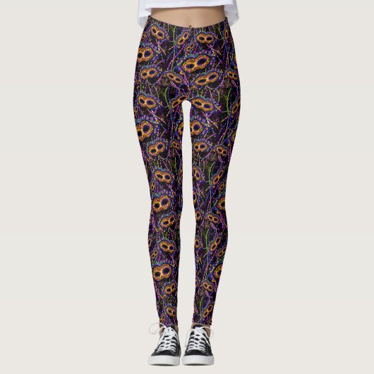 Mardi Gras Pattern Leggings (Voorkant)