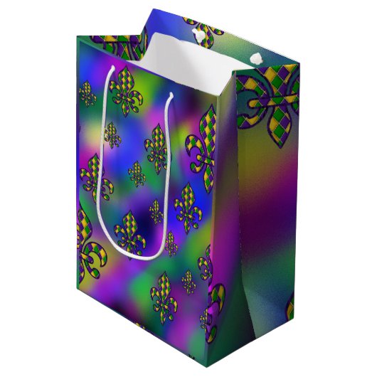 Mardi Gras Pattern Medium Cadeauzakje (Voorkant Gekanteld)