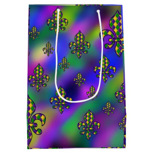 Mardi Gras Pattern Medium Cadeauzakje (Achterkant)
