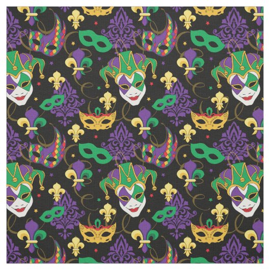 Mardi Gras Pattern Stof (Swatch)