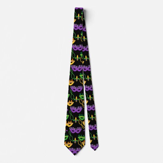 Mardi Gras Patterned Stropdas (Voorkant)