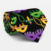 Mardi Gras Patterned Stropdas (Opgerold)