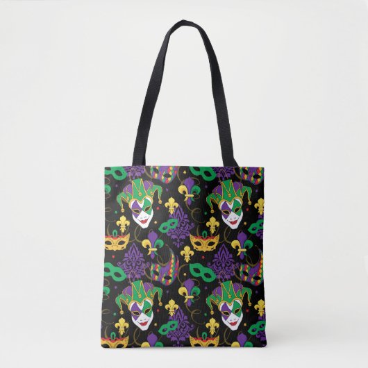 Mardi Gras Patterned Tote Bag (Voorkant)