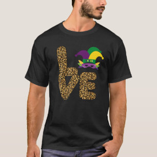 Mardi Gras Peace Love Funny Mardi Gras Carnival de T-shirt