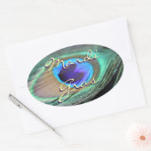 Mardi Gras Peacock Feather Custom Oval Stickers (Envelop)