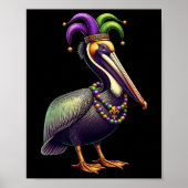 Mardi Gras Pelican Louisiana Parade Dierenvriend M Poster (Voorkant)