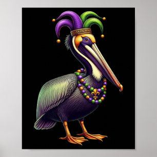 Mardi Gras Pelican Louisiana Parade Dierenvriend M Poster