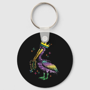 Mardi Gras Pelican Louisiana voor Mannen vrouwen Sleutelhanger
