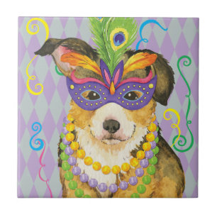 Mardi Gras Pembroke Welsh Corgi Tegeltje