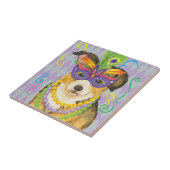 Mardi Gras Pembroke Welsh Corgi Tegeltje (Zijkant)