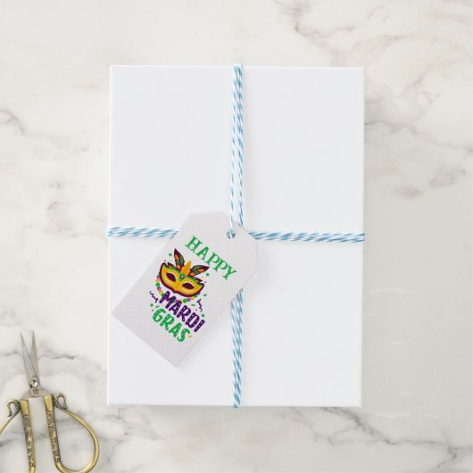 Mardi Gras Persoonlijke Gift Labels Cadeaulabel (Met Touw)