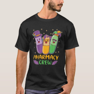 Mardi Gras Pharmacy Crew Beads Carnaval Party Cost T-shirt