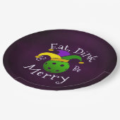Mardi Gras Pickleball Eat Dink be Merry Papieren Bordje (Gekanteld)