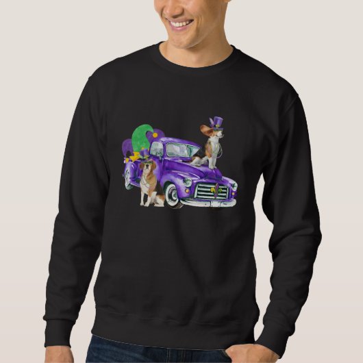 Mardi Gras Pickup Truck Beagles Trui (Voorkant)