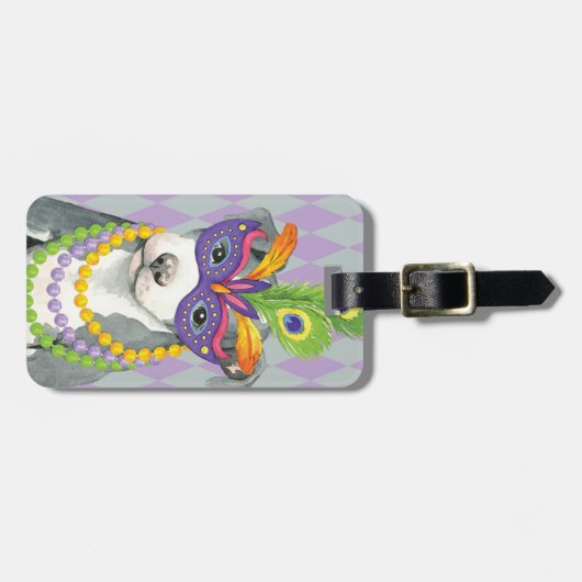Mardi Gras Pit Bull Bagagelabel (Voorkant horizontaal)