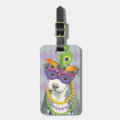 Mardi Gras Pit Bull Bagagelabel (Voorkant verticaal)