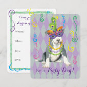 Mardi Gras Pit Bull Terrier Kaart (Voorkant / Achterkant)