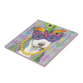 Mardi Gras Pit Bull Terrier Tegeltje (Zijkant)