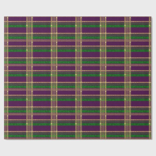 Mardi Gras Plaid Cadeaupapier (Vlak)