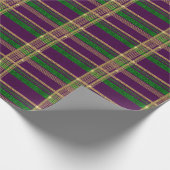 Mardi Gras Plaid Cadeaupapier (Hoek)