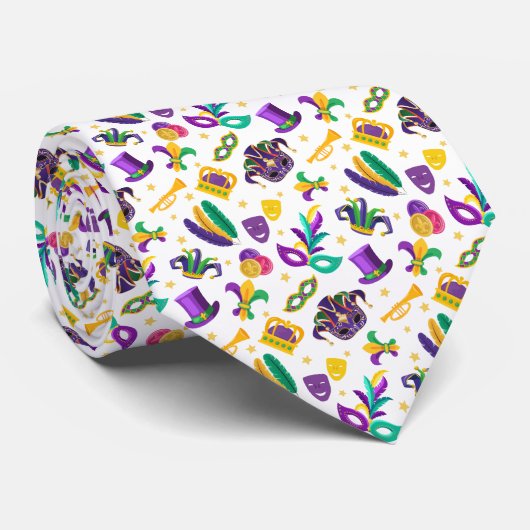 Mardi Gras Plezier Stropdas (Opgerold)