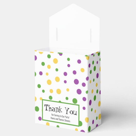 Mardi Gras Polka Dot Birthday Favor Box Bedankdoosjes (Geopend)