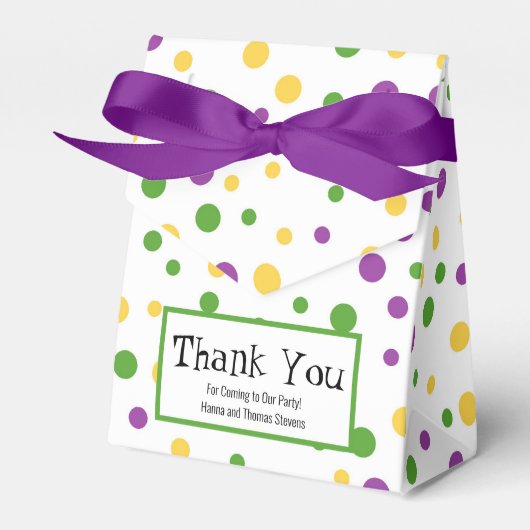 Mardi Gras Polka Dot Birthday Favor Box Bedankdoosjes (Voorkant Zijde)