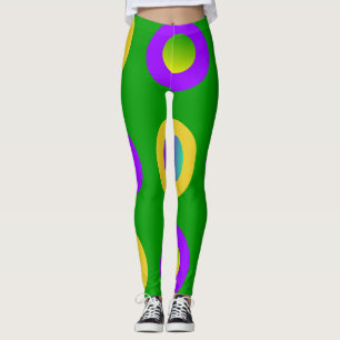 Mardi Gras Polka Dots Leggings