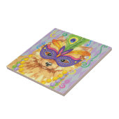 Mardi Gras Pomeranian Tegeltje (Zijkant)