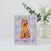 Mardi Gras Poodle Kaart (Staand voorkant)