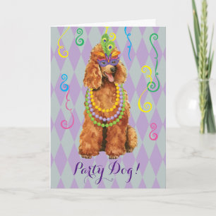 Mardi Gras Poodle Kaart